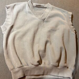 Essentials Men's Beige V-Neck Sweater Vest